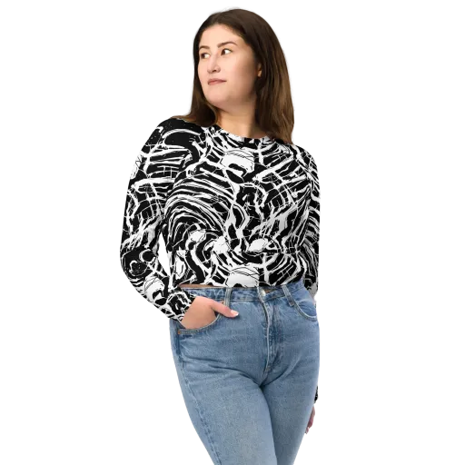Ink Torrent on a Long Sleeve Crop Top