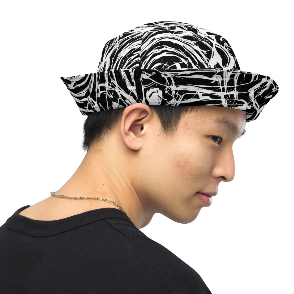 Ink Torrent on Reversible Bucket Hat — Right Outside