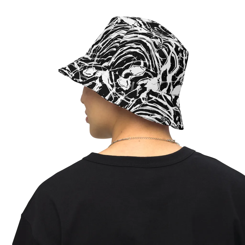Ink Torrent on Reversible Bucket Hat — Back Inside