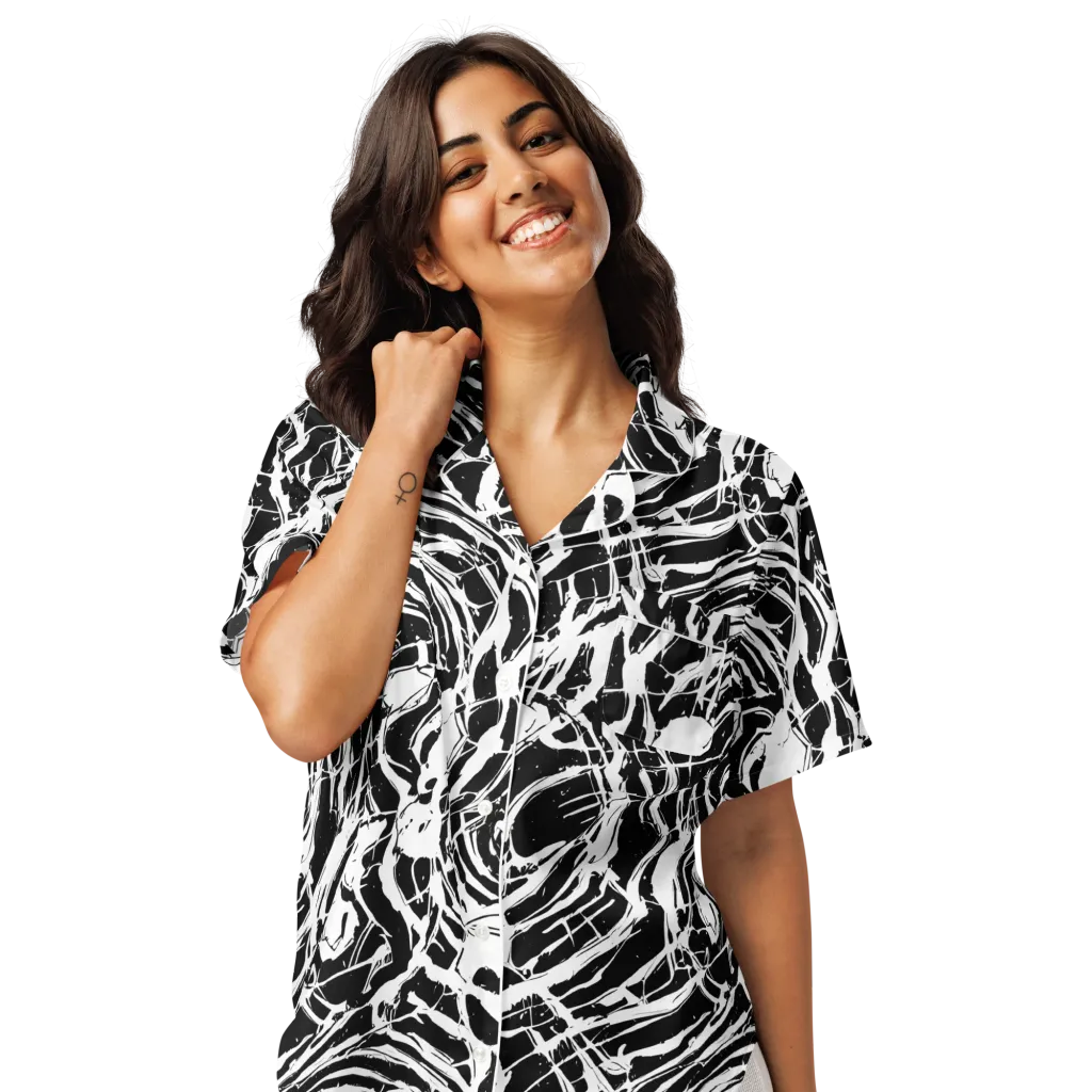 Ink Torrent on Women's Short Sleeve Pajama Top — Front