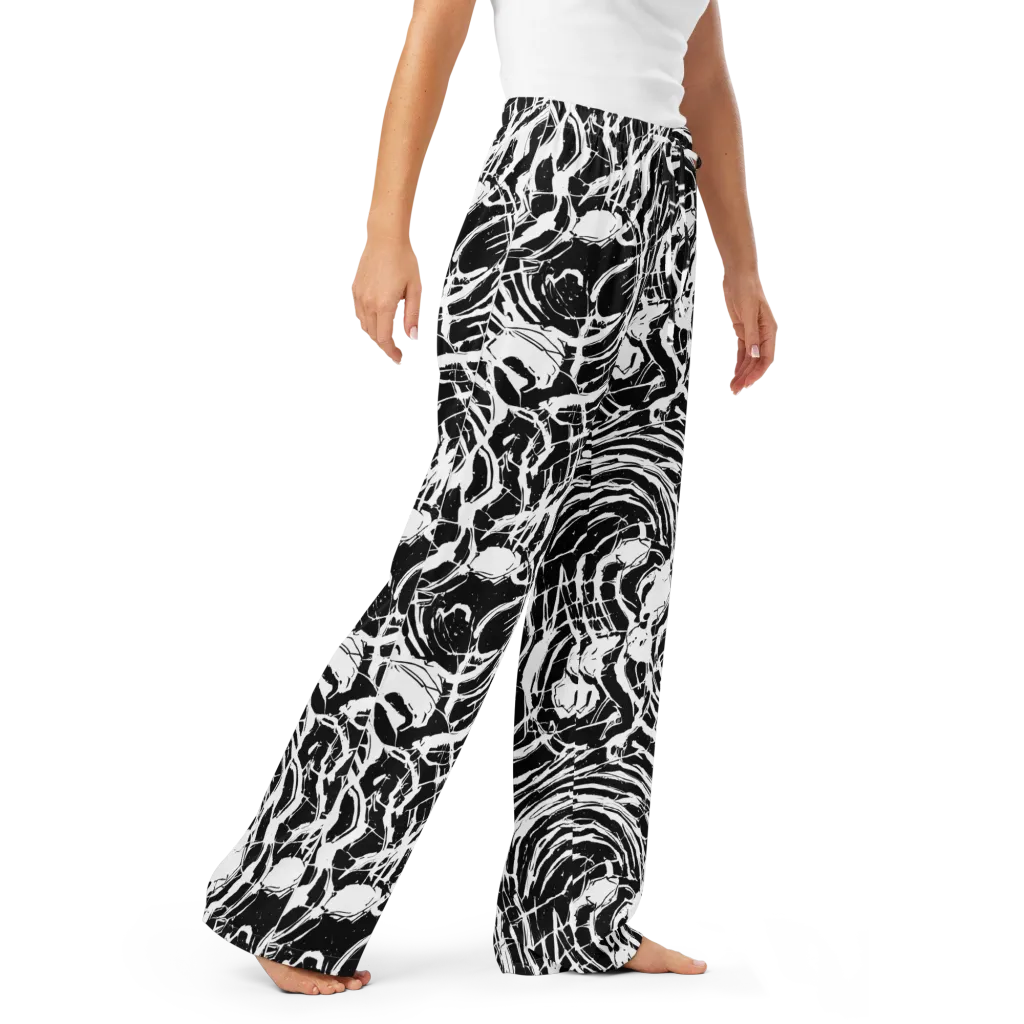 Ink Torrent on Women's Pajama Pants — Right Front