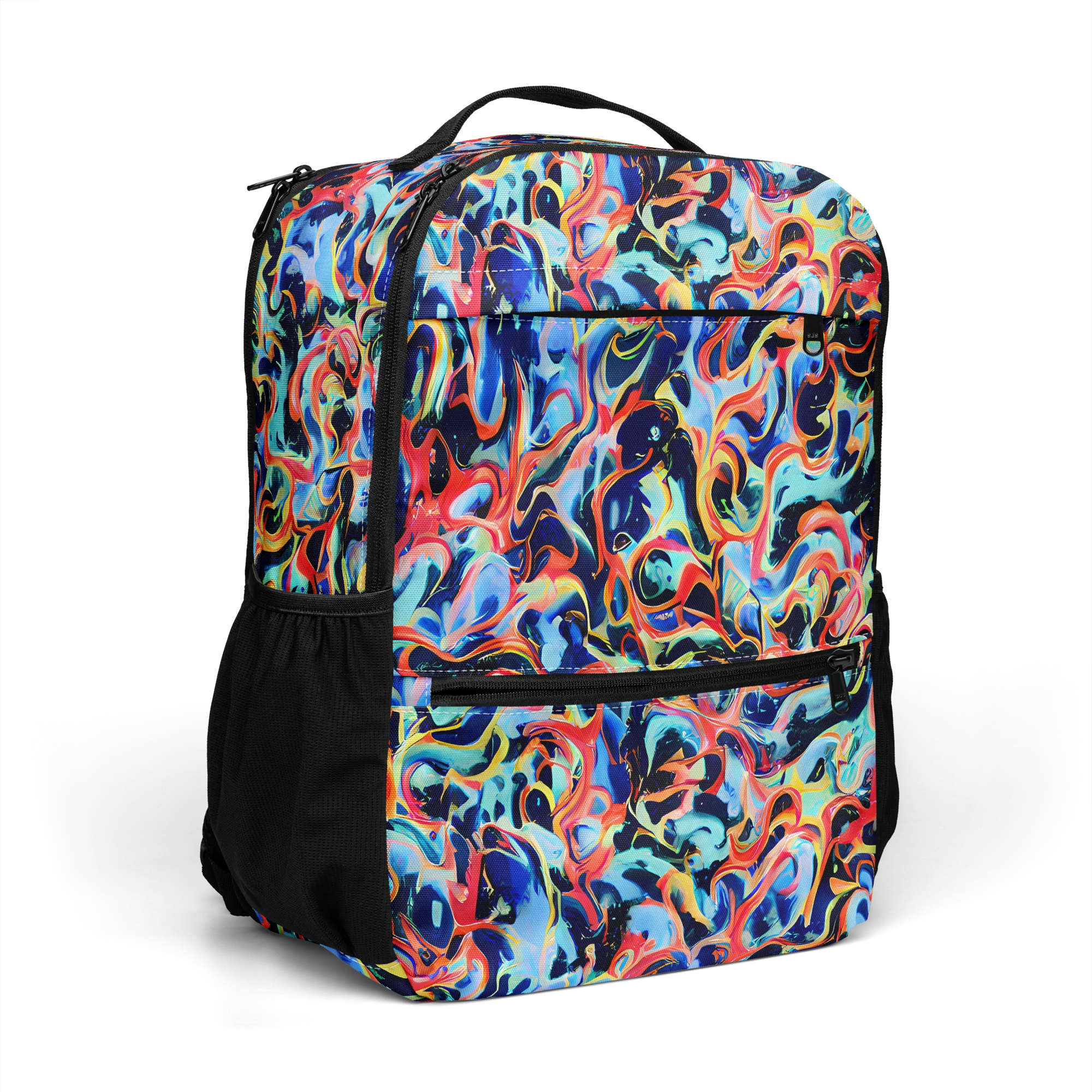 Bluefire Swirl on Utility Backpack — Right Front