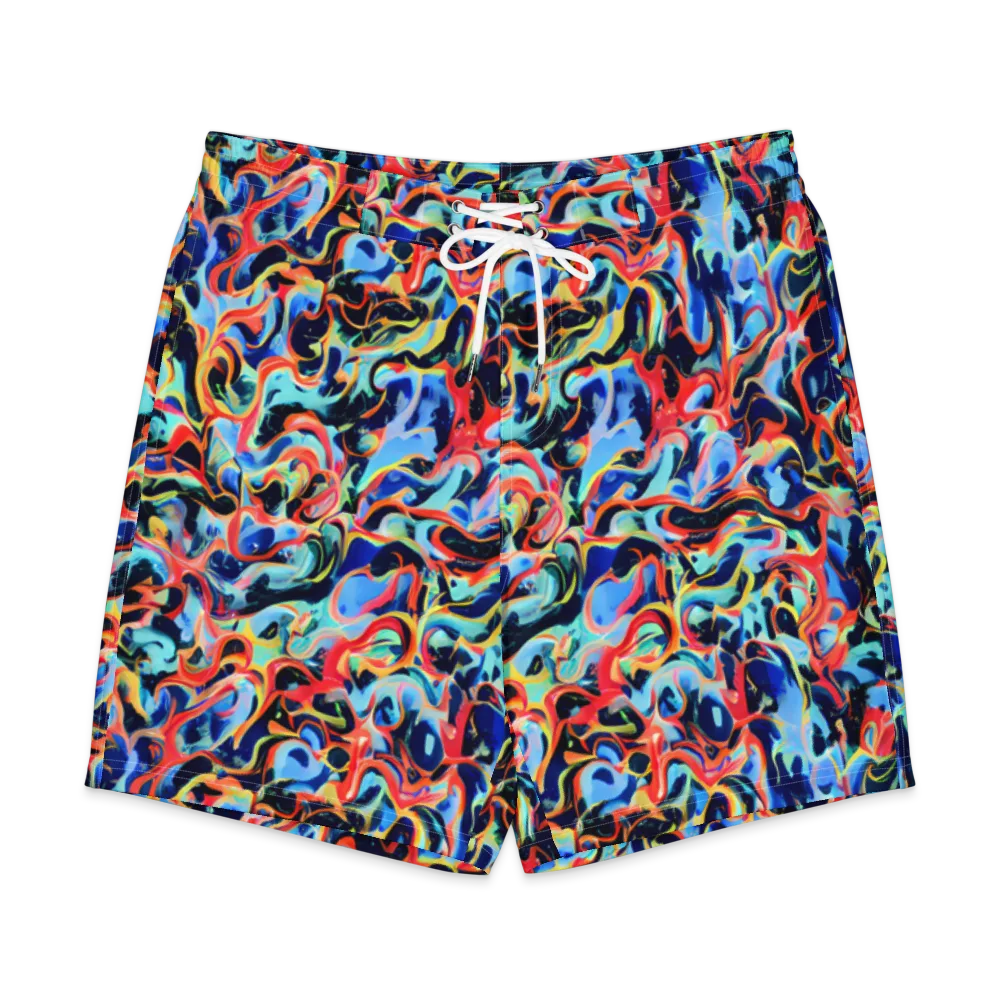 Bluefire Swirl on Men's Board Shorts — Front
