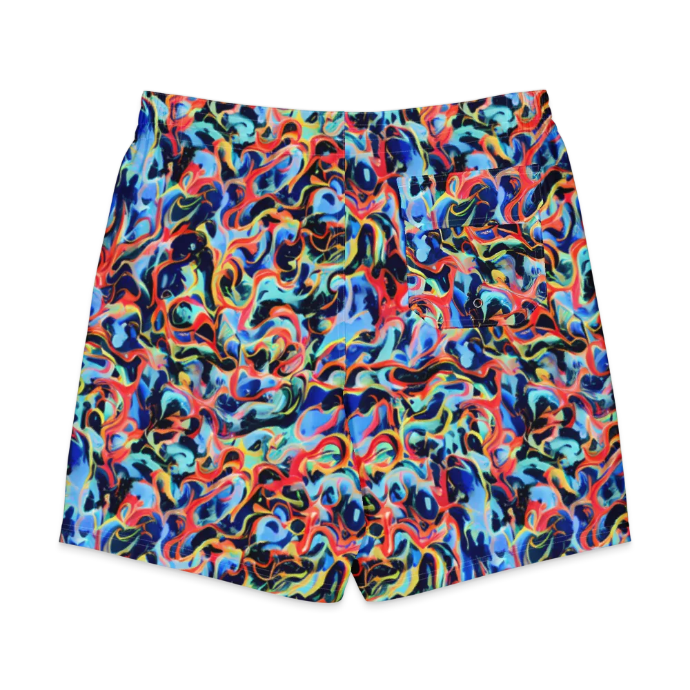 Bluefire Swirl on Men's Board Shorts — Back