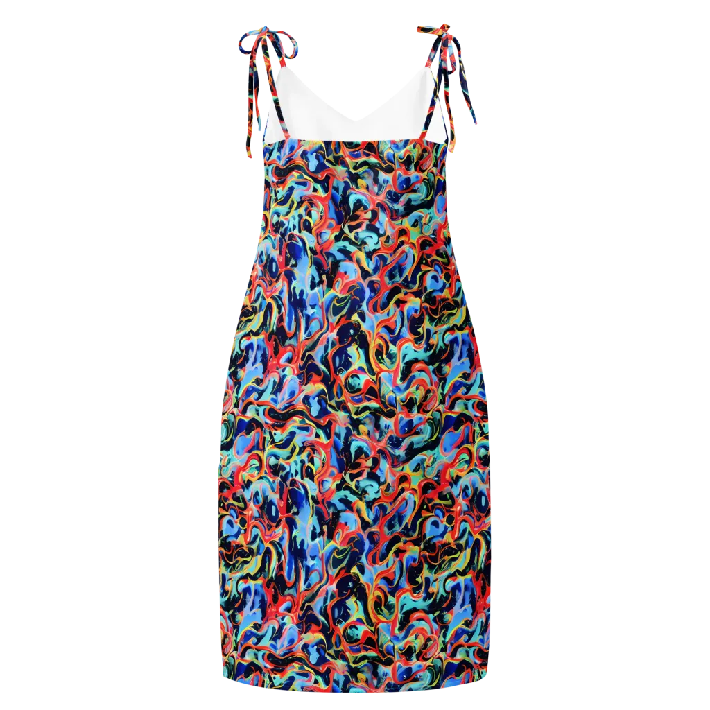Bluefire Swirl on Slip Dress — Back