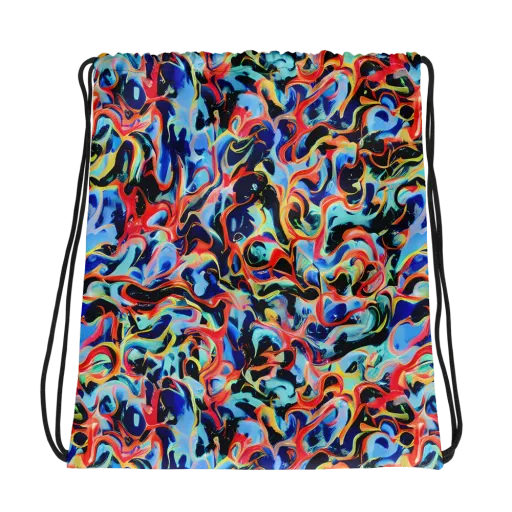 Bluefire Swirl on a Drawstring Bag