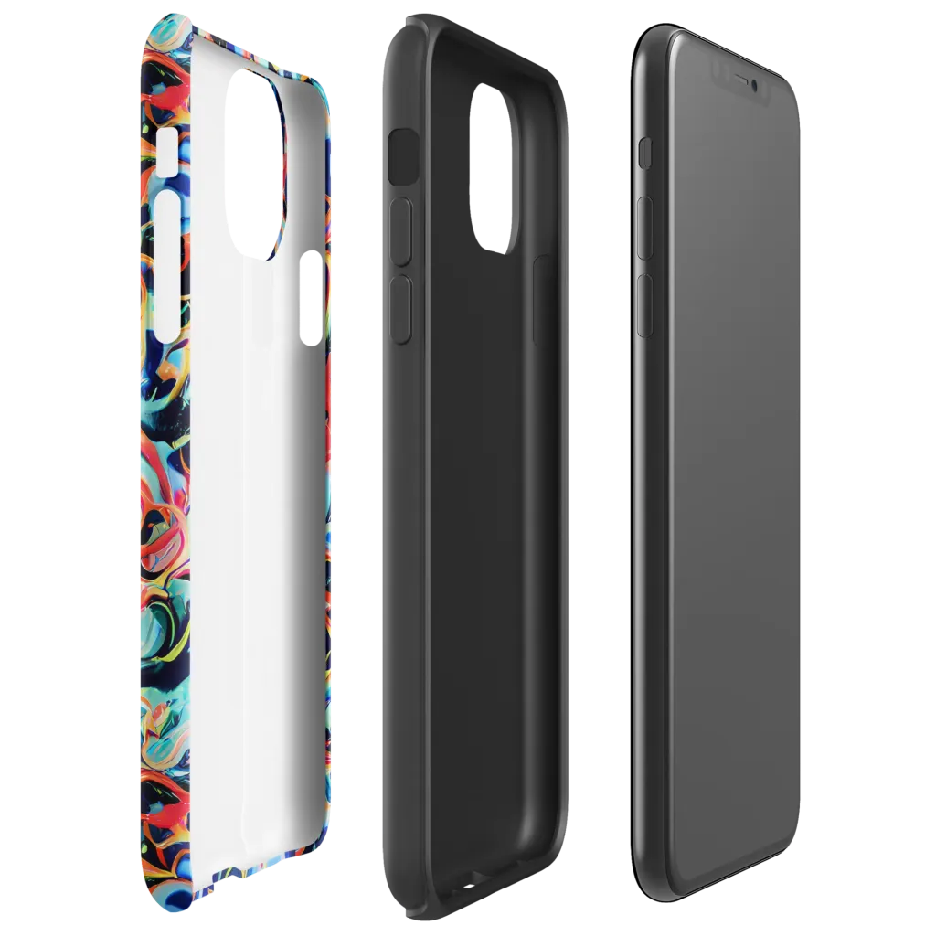 Bluefire Swirl on Tough Case for iPhone® — Right