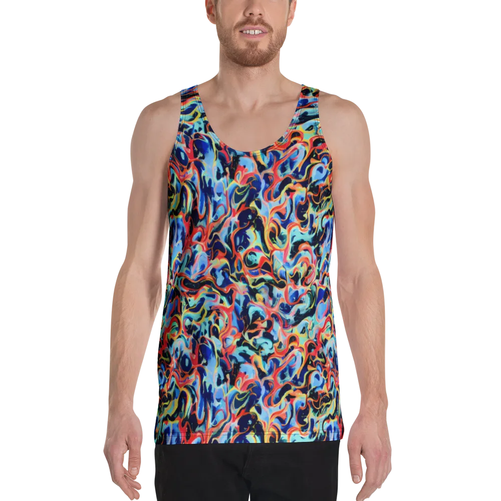 Bluefire Swirl on Men's Tank Top — Front