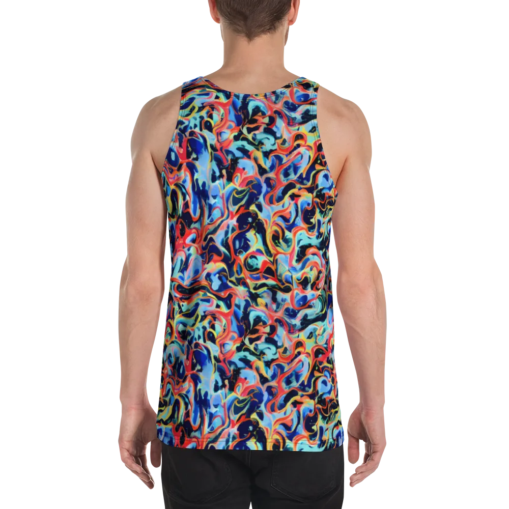 Bluefire Swirl on Men's Tank Top — Back