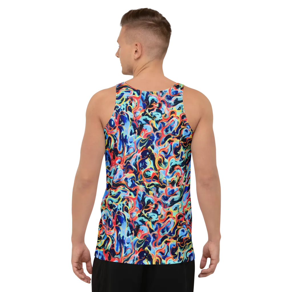 Bluefire Swirl on Men's Tank Top — Back