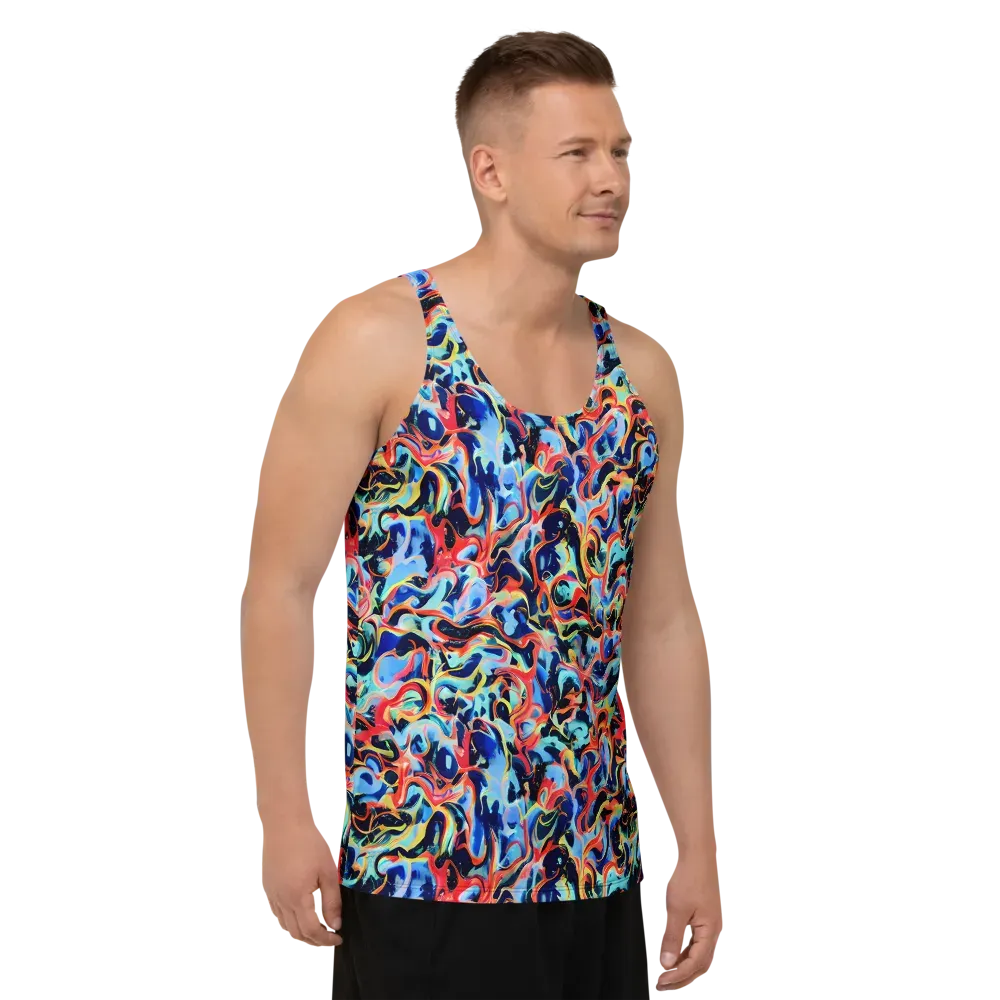 Bluefire Swirl on Men's Tank Top — Right Front