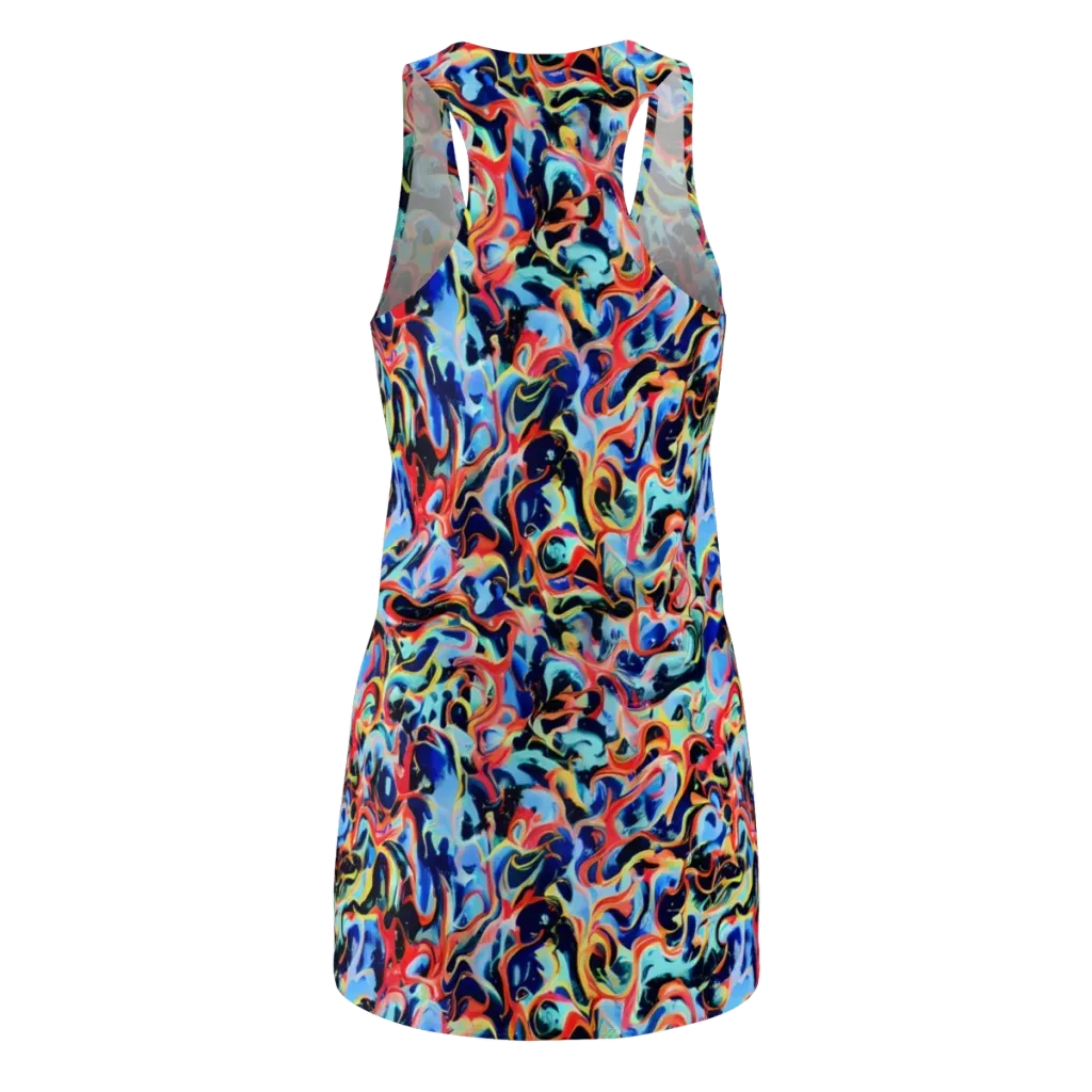 Bluefire Swirl on Racerback Dress — Back