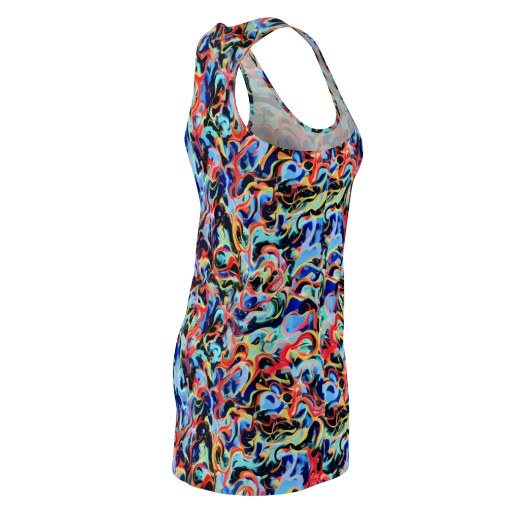 Bluefire Swirl on Racerback Dress — Back Side