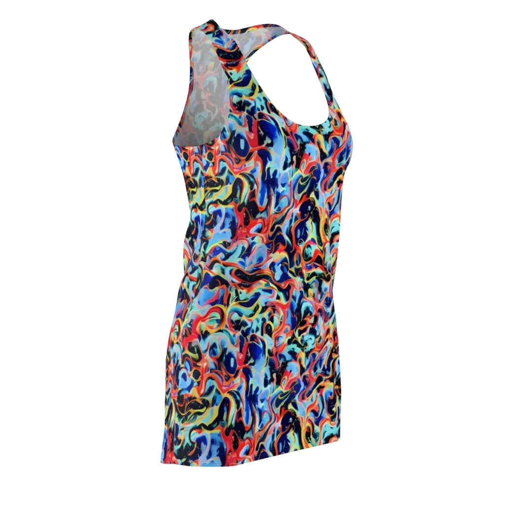 Bluefire Swirl on Racerback Dress — Front Side