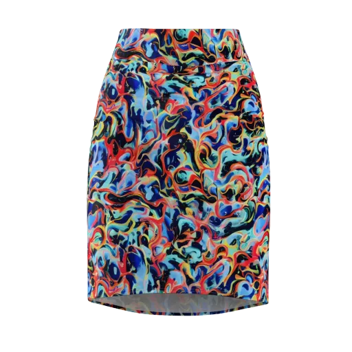 Bluefire Swirl on a Pencil Skirt