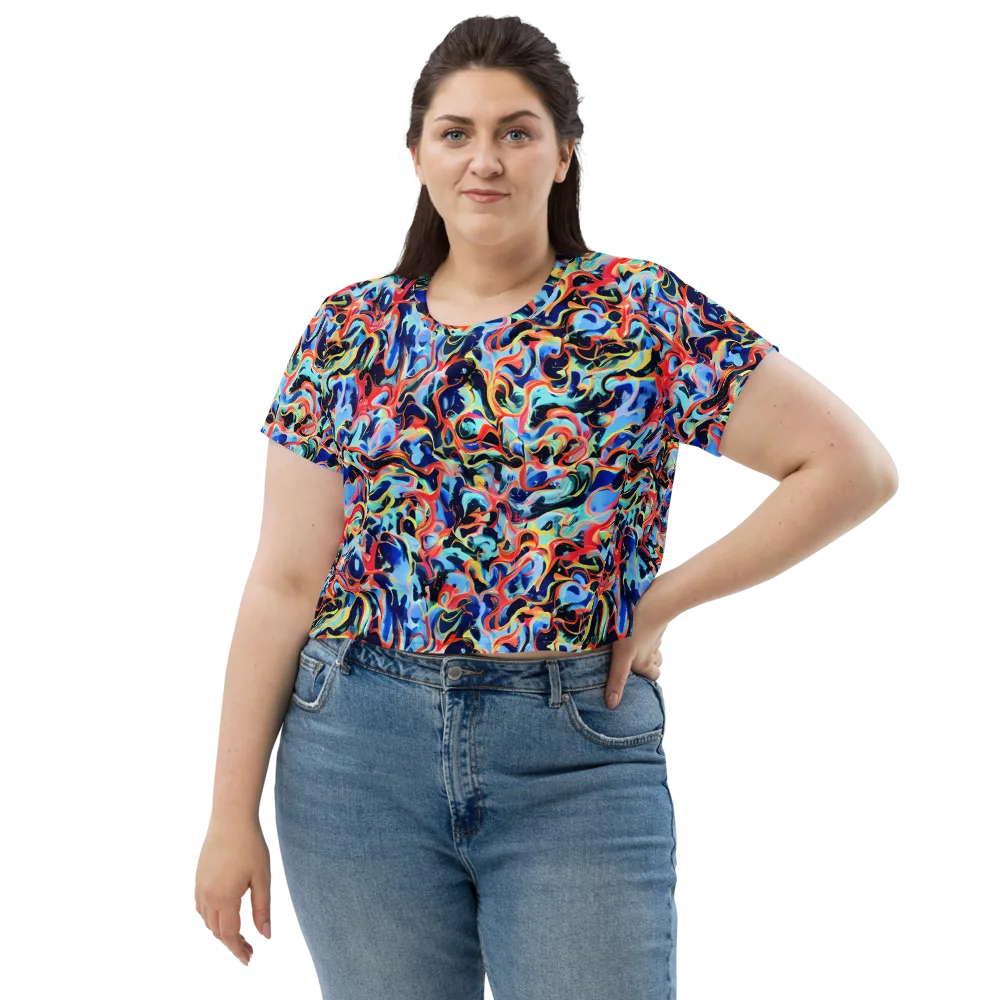 Bluefire Swirl on Crop Tee — Front
