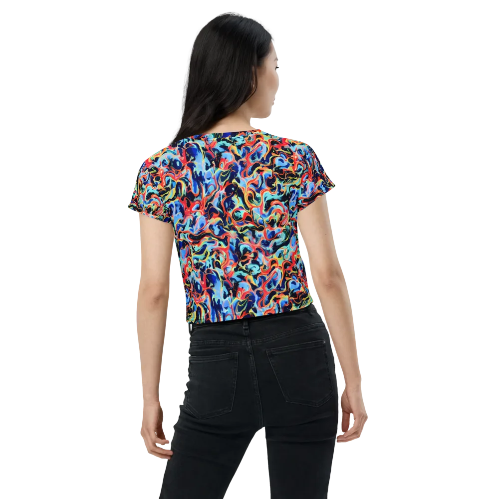 Bluefire Swirl on Crop Tee — Back