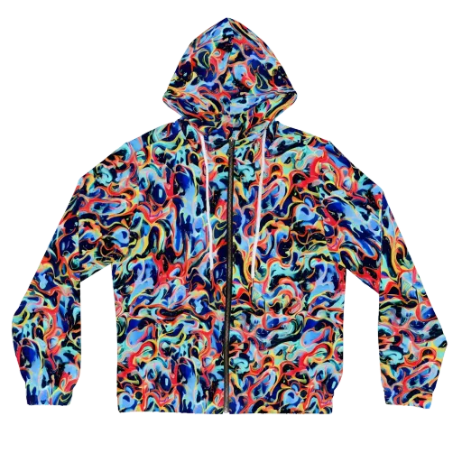 Bluefire Swirl Women's Full-Zip Hoodie on model