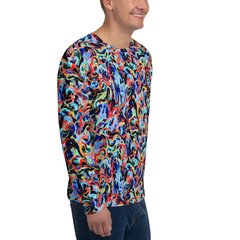 Bluefire Swirl on Sweatshirt — Right Front