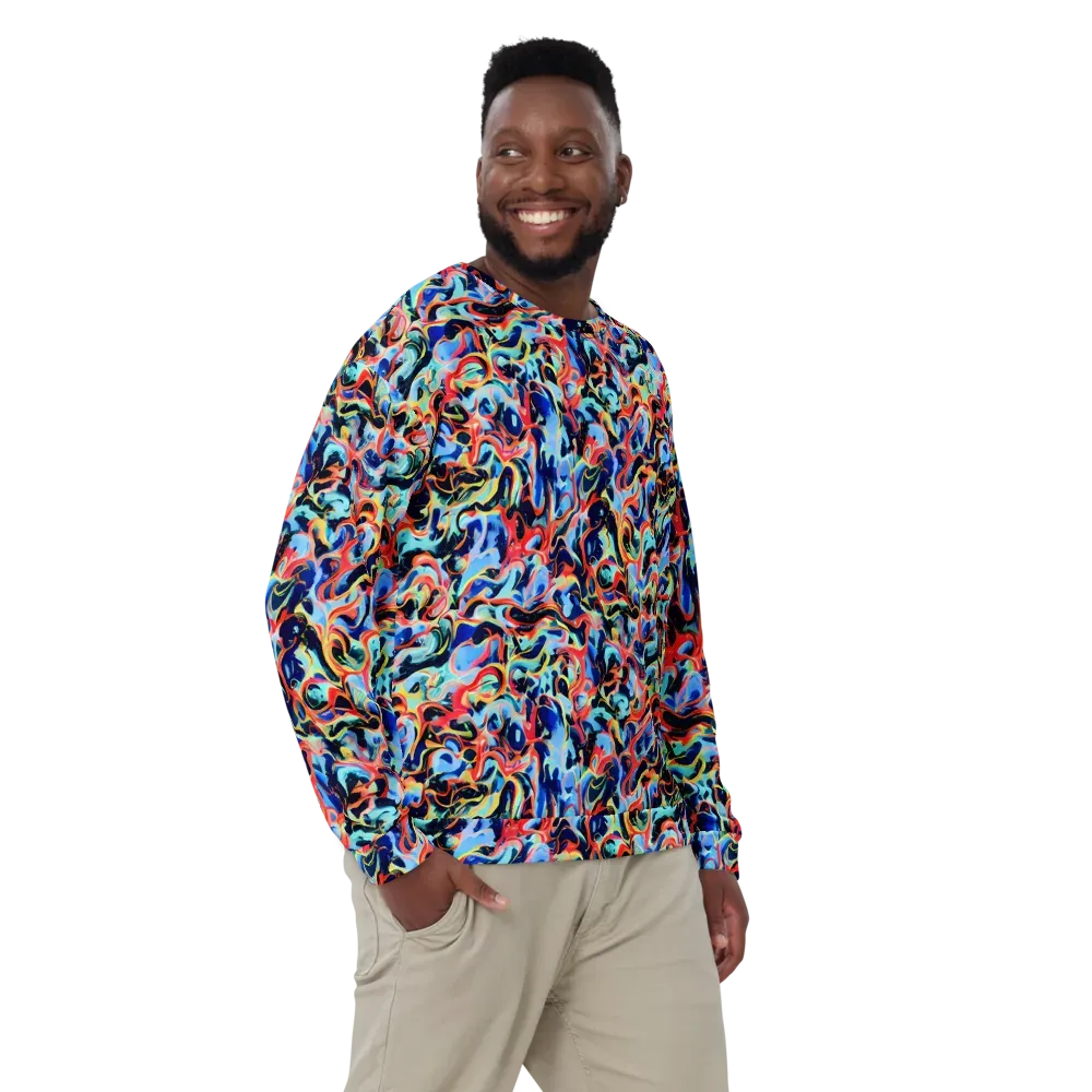 Bluefire Swirl on Sweatshirt — Front