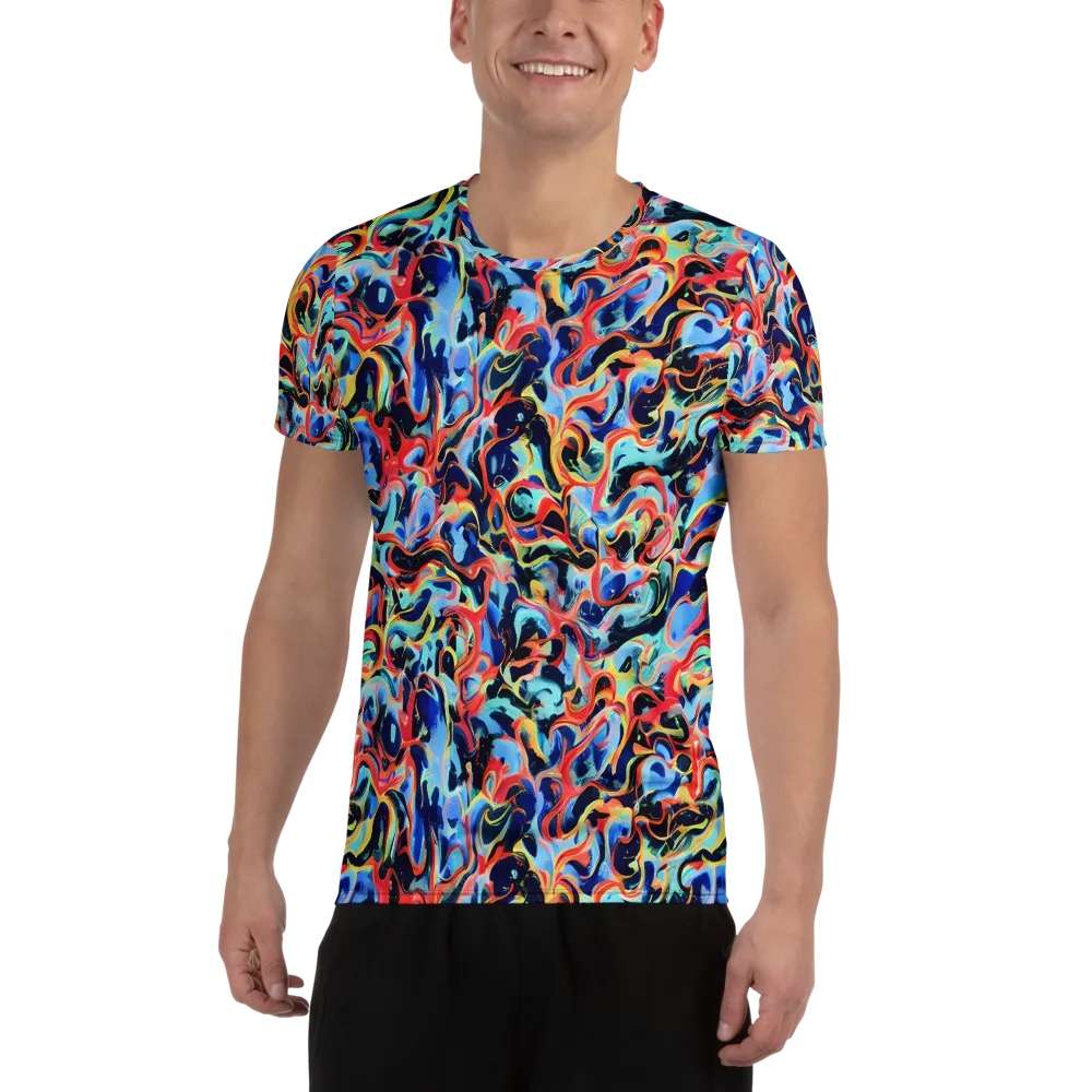 Bluefire Swirl on Men's Athletic T-Shirt — Front