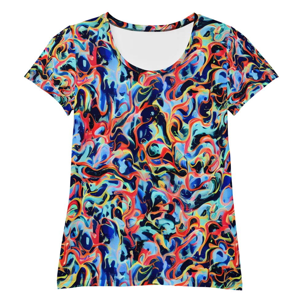 Bluefire Swirl on Women's Athletic T-Shirt — Front