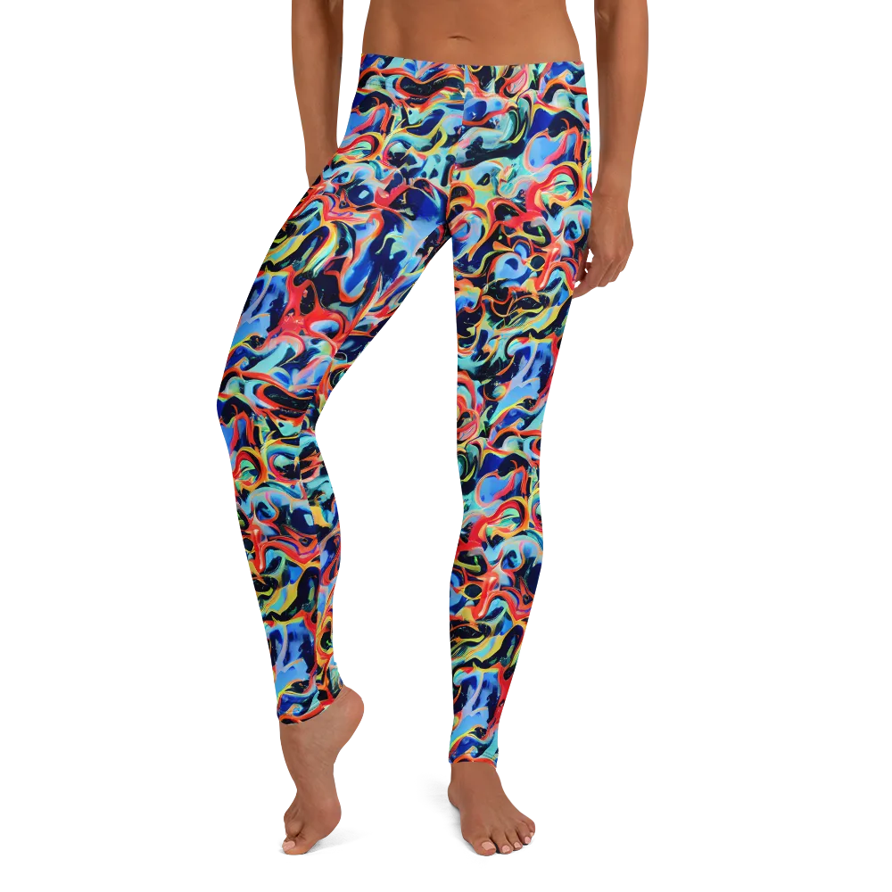Bluefire Swirl on Leggings — Front
