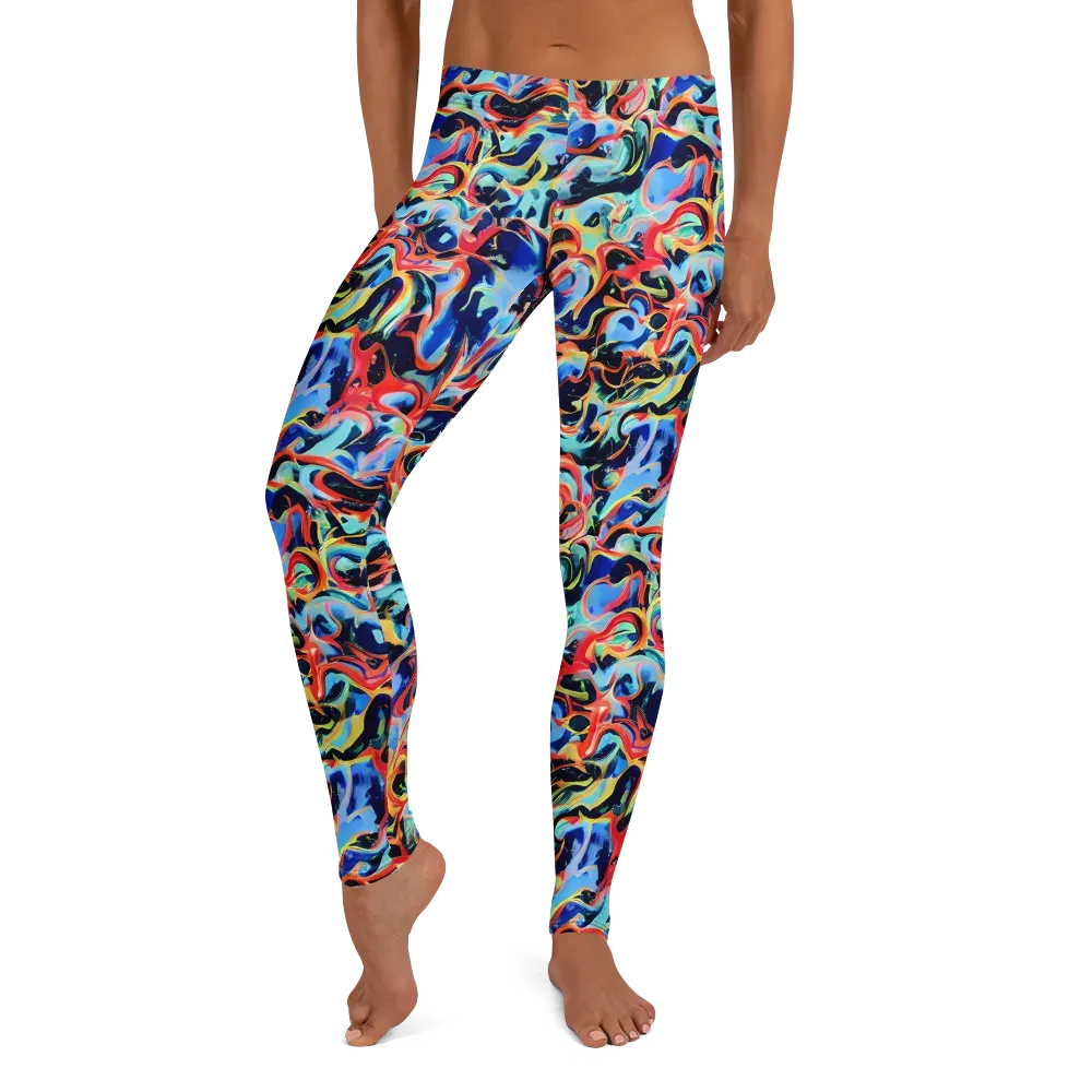 Bluefire Swirl on Leggings — Front