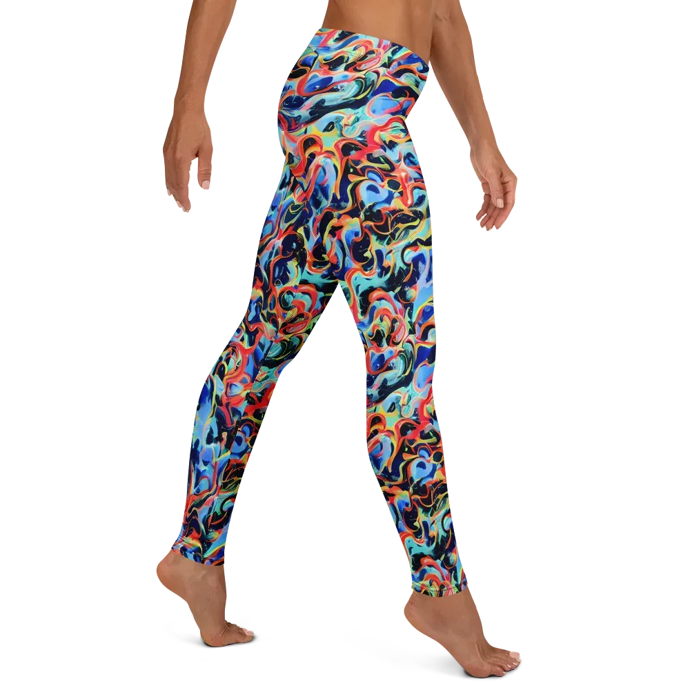 Bluefire Swirl on Leggings — Right