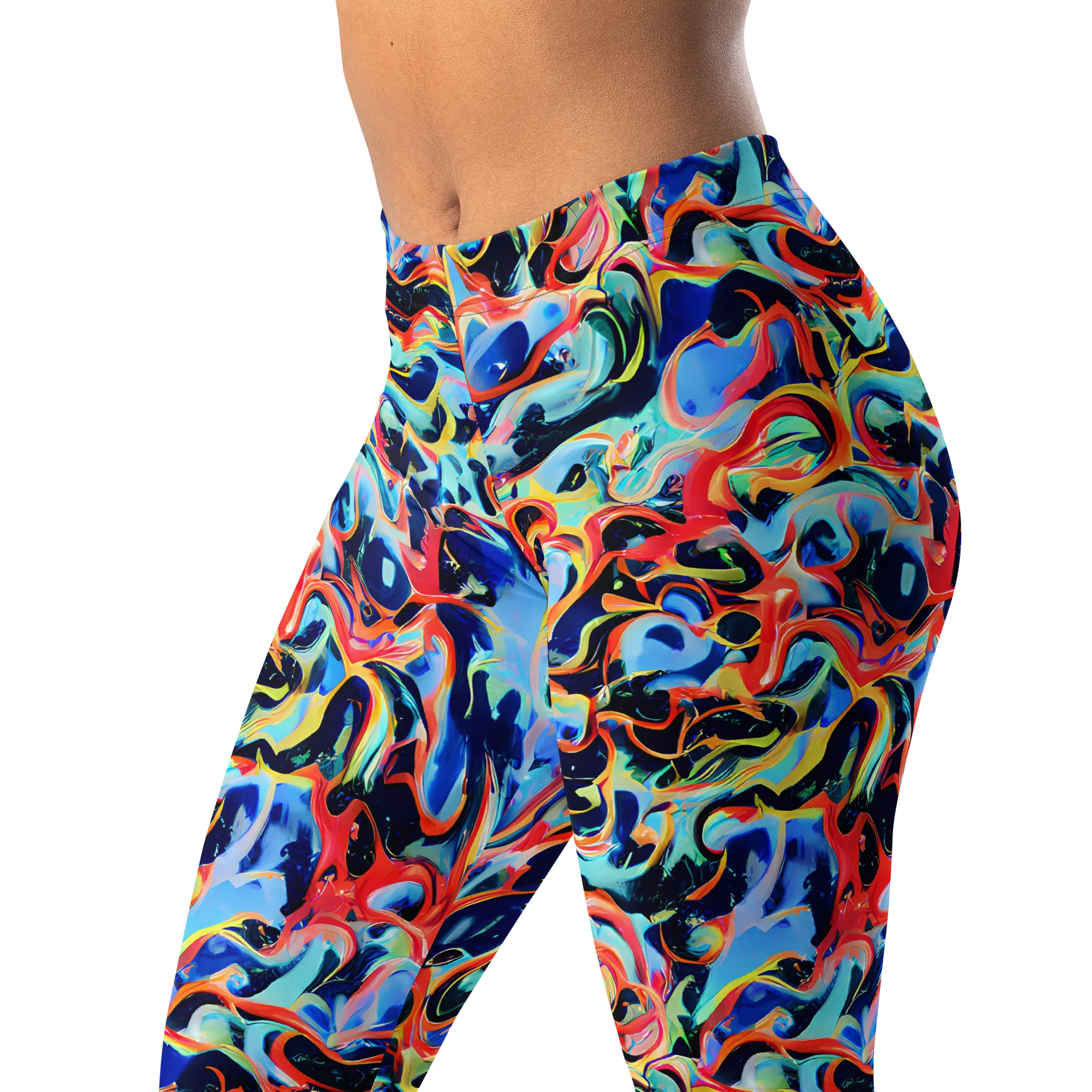 Bluefire Swirl on Leggings — Left Front