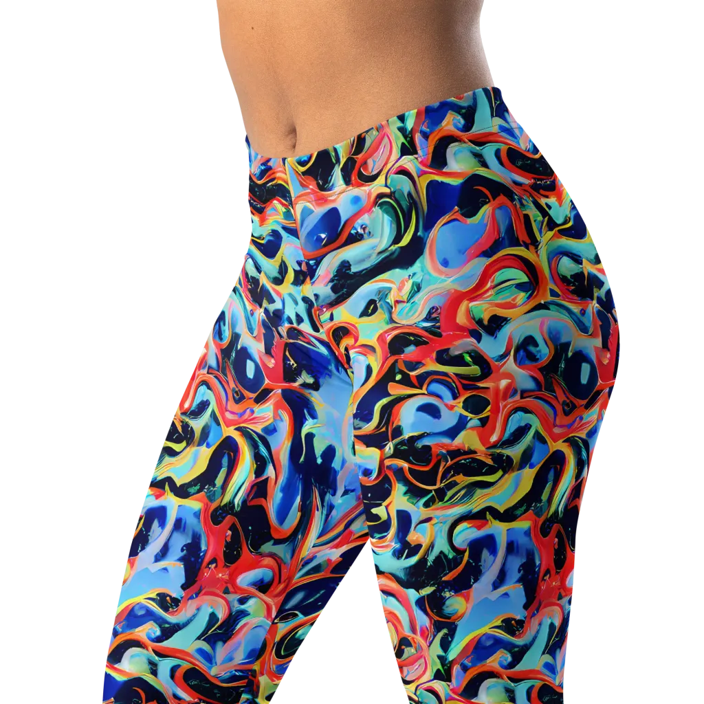Bluefire Swirl on Leggings — Left Front