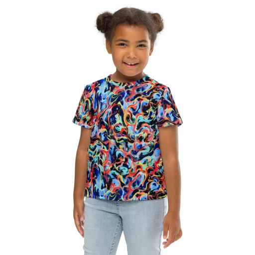 Bluefire Swirl on a Kids Crew Neck T-Shirt