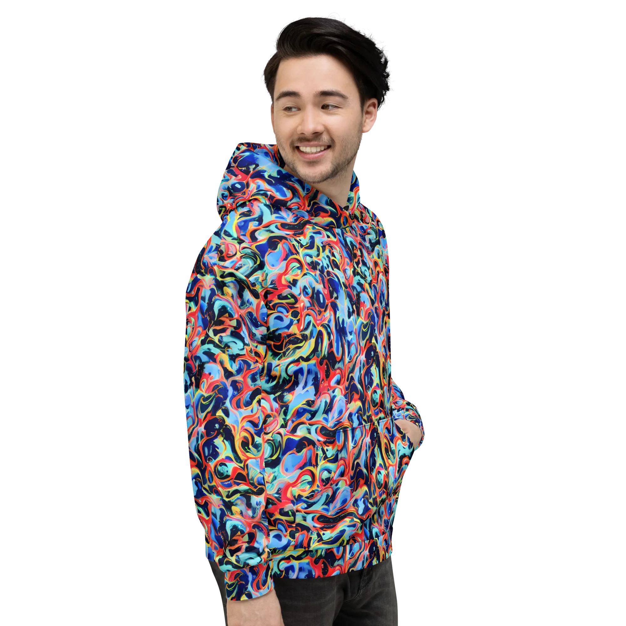 Bluefire Swirl on Hoodie — Right