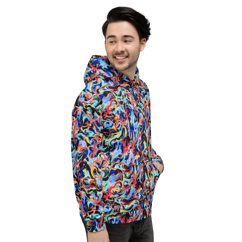 Bluefire Swirl on Hoodie — Right