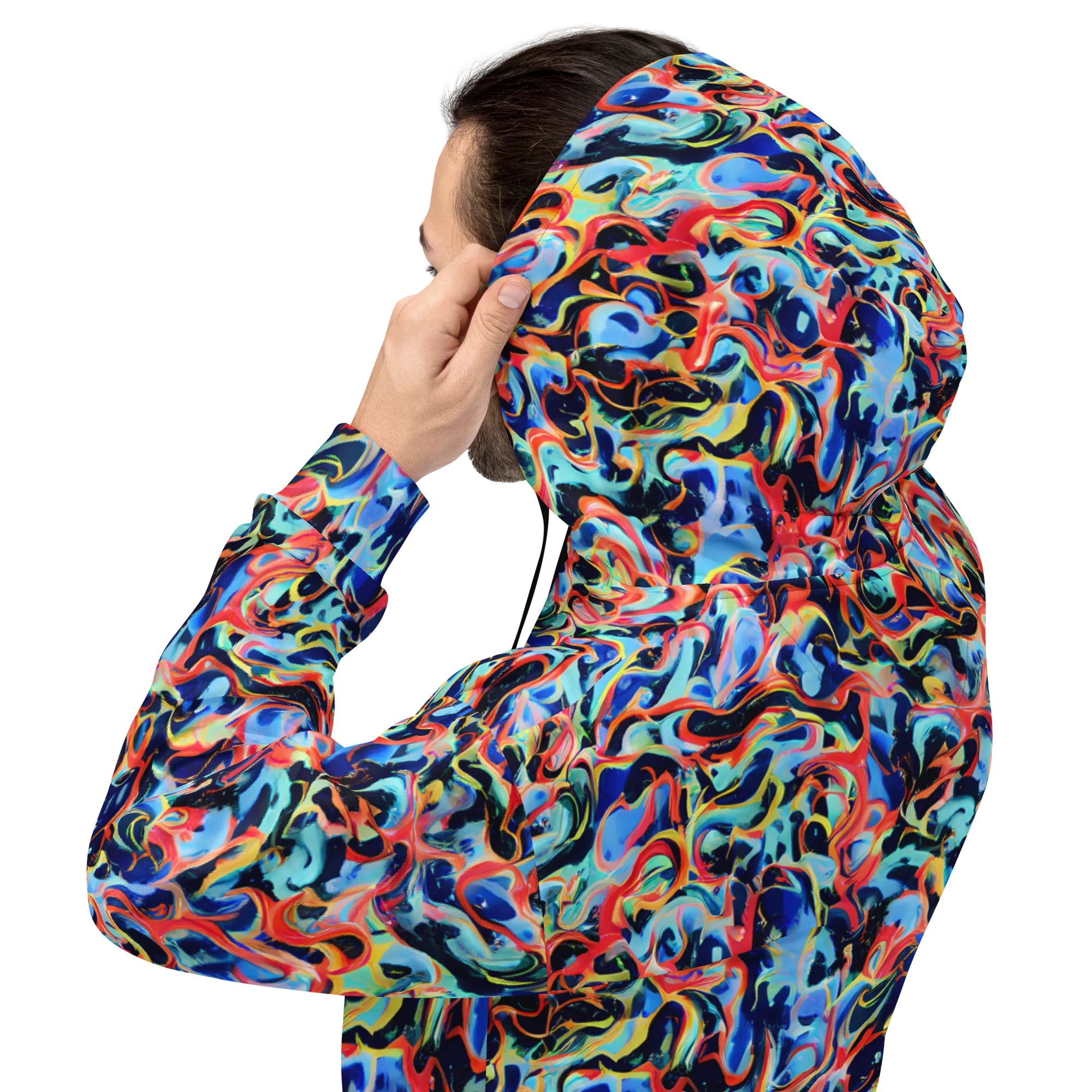 Bluefire Swirl on Hoodie — Back