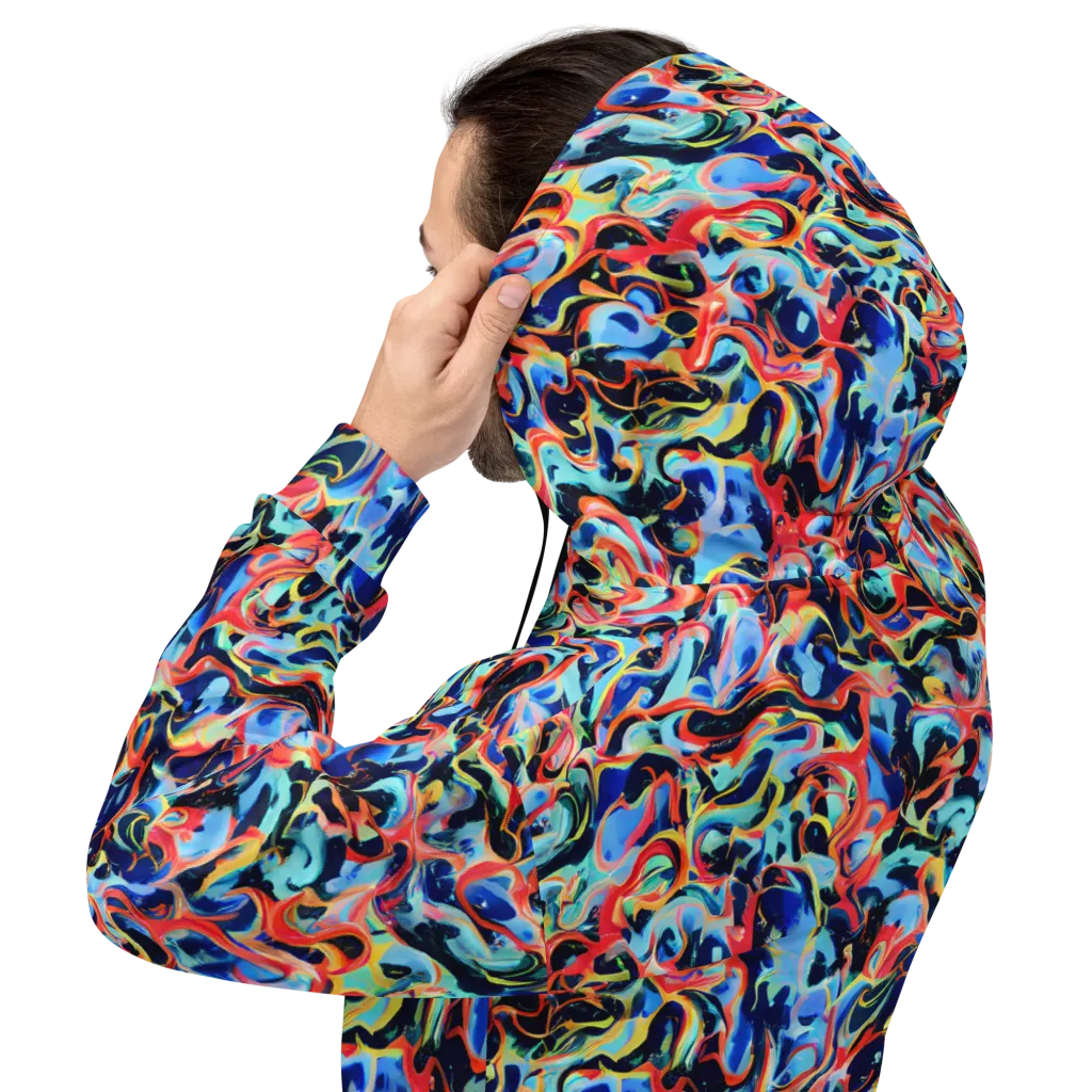 Bluefire Swirl on Hoodie — Back