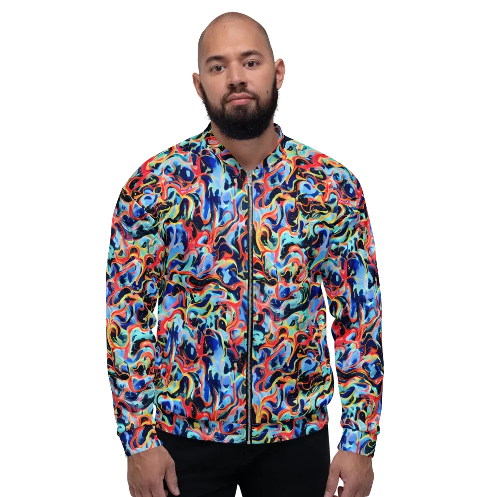Bluefire Swirl on Bomber Jacket — Front