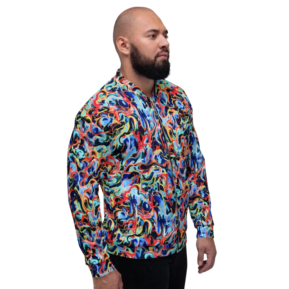 Bluefire Swirl on Bomber Jacket — Right