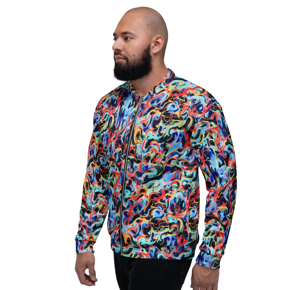 Bluefire Swirl on Bomber Jacket — Left