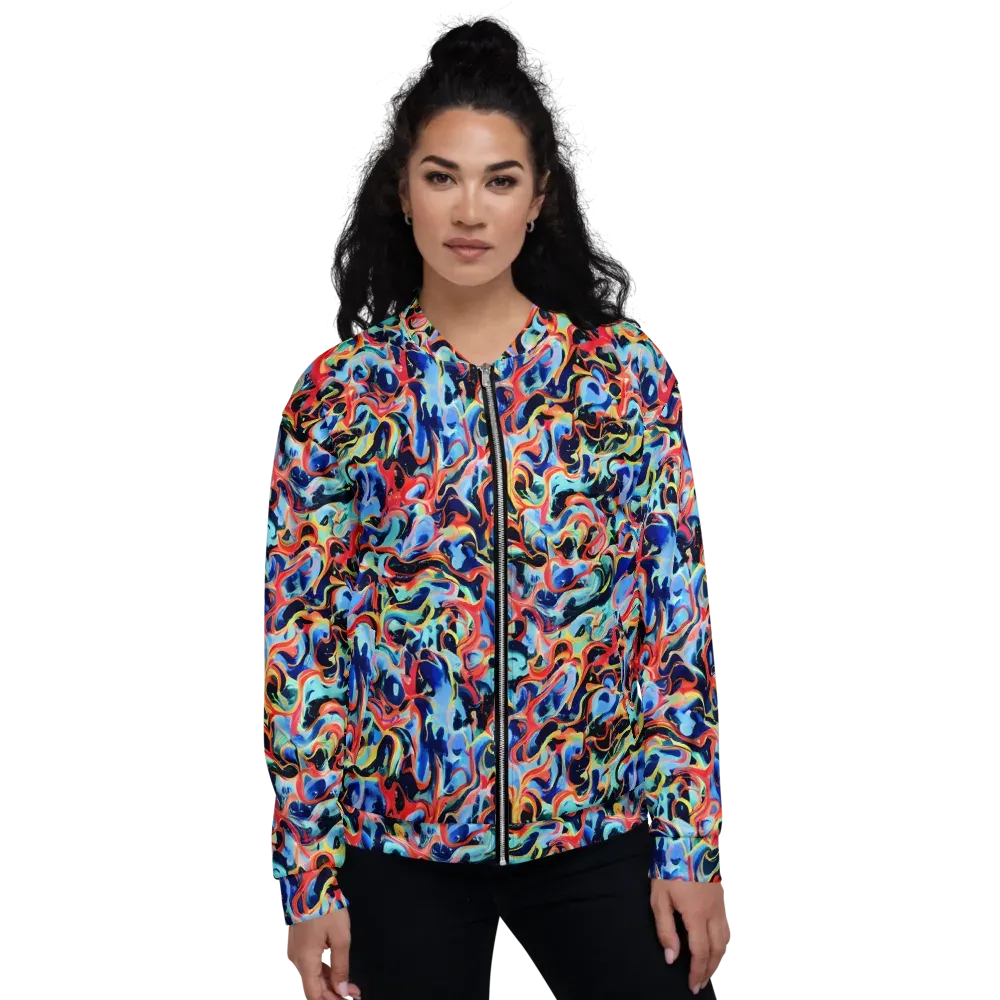 Bluefire Swirl on Bomber Jacket — Front