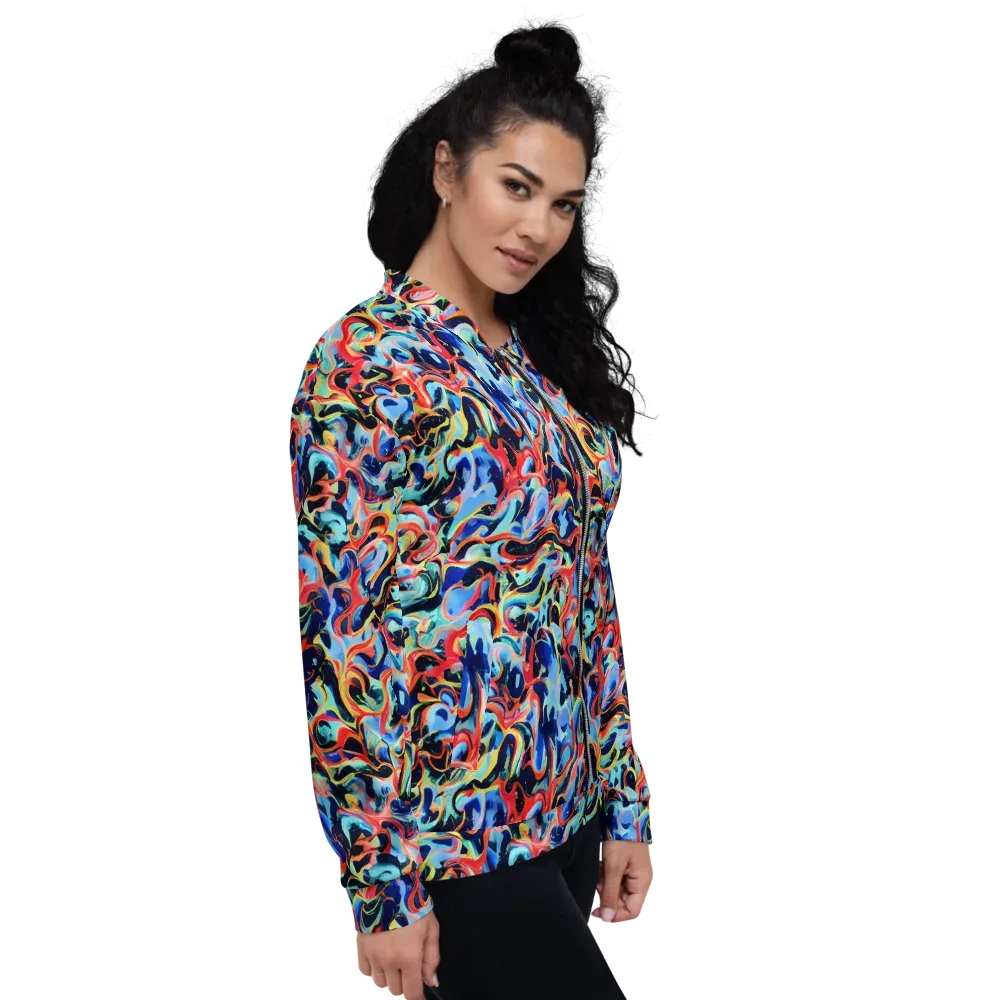 Bluefire Swirl on Bomber Jacket — Right