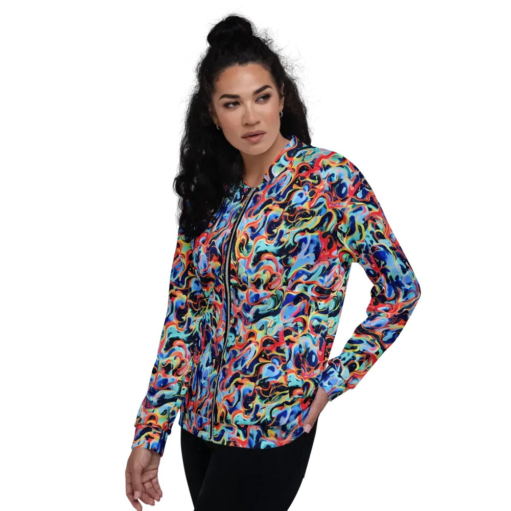 Bluefire Swirl on Bomber Jacket — Left