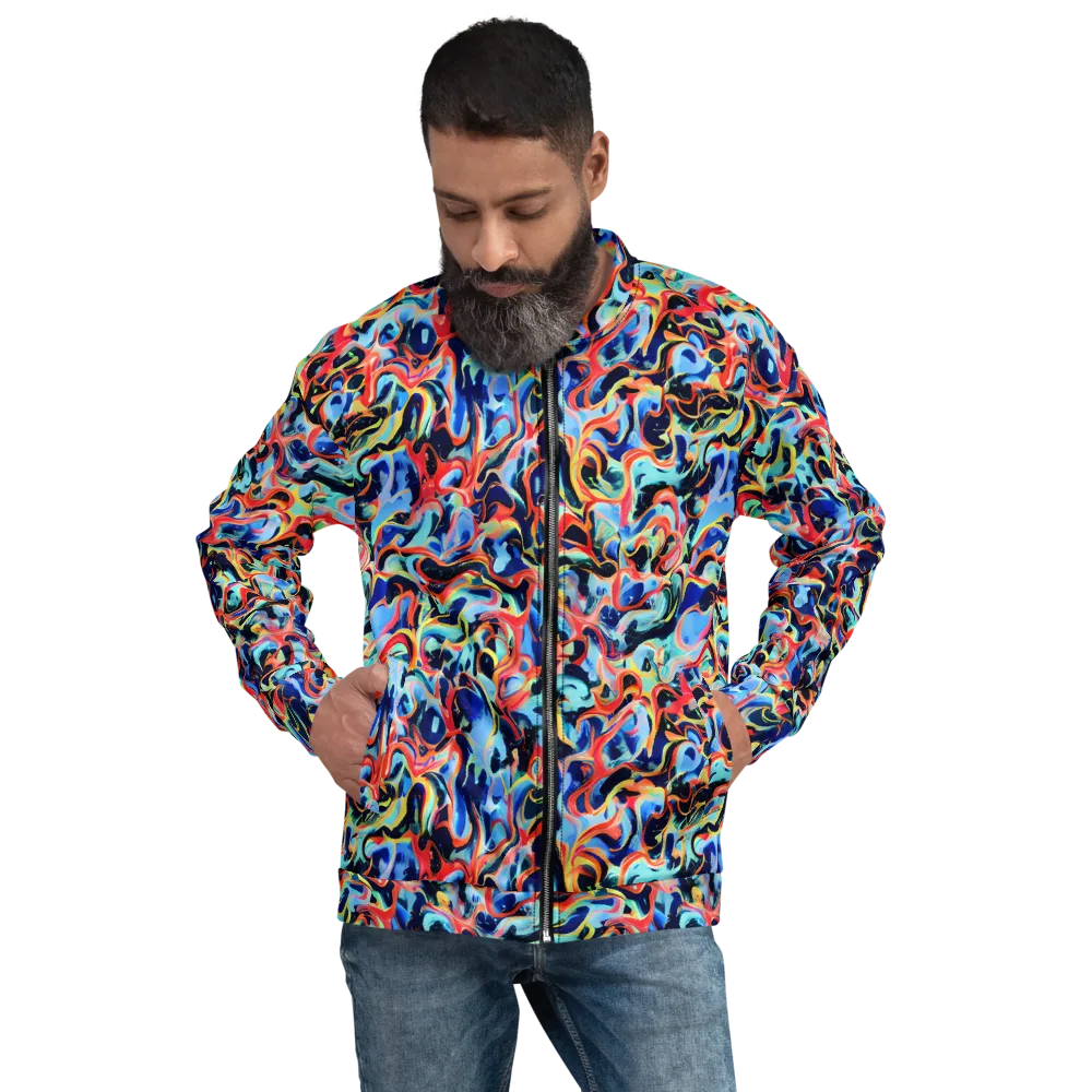 Bluefire Swirl on Bomber Jacket — Front