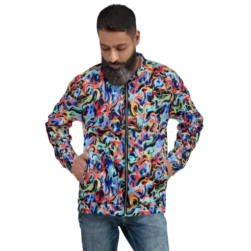 Bluefire Swirl on a Bomber Jacket