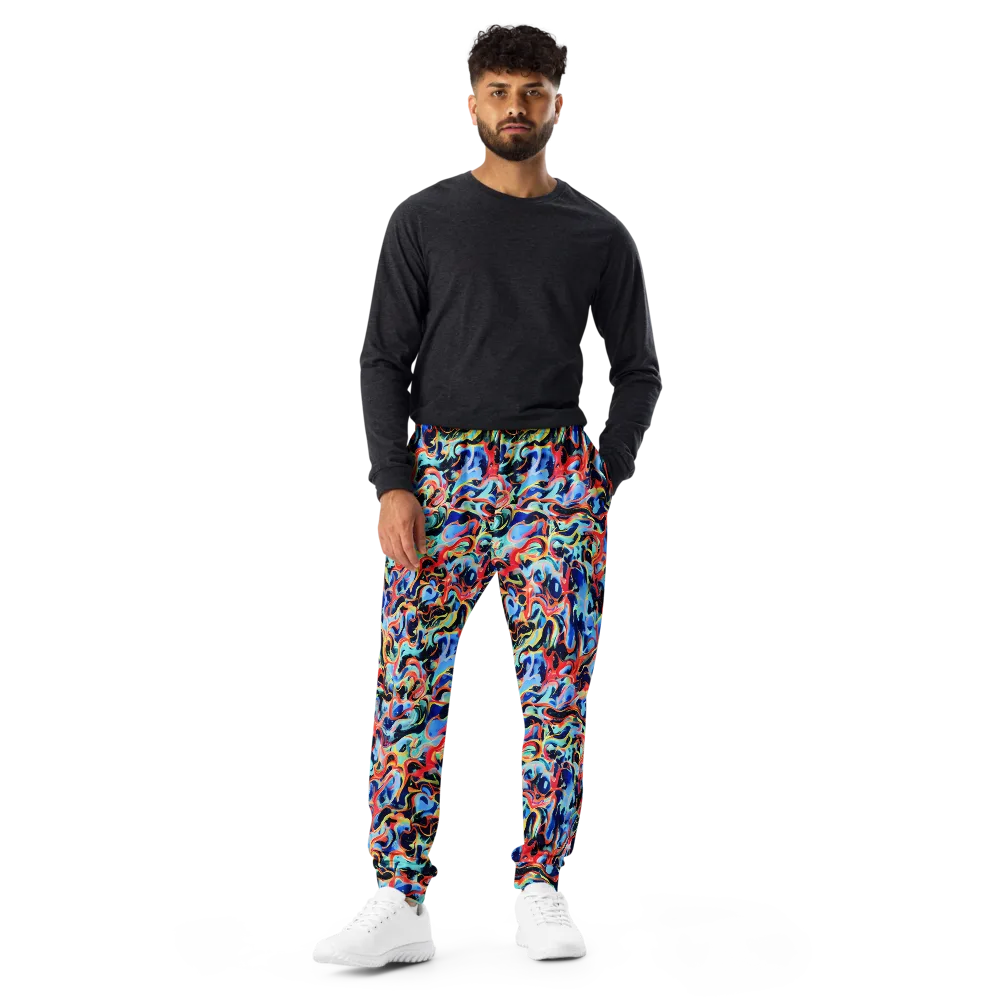 Bluefire Swirl on Men's Joggers — Front