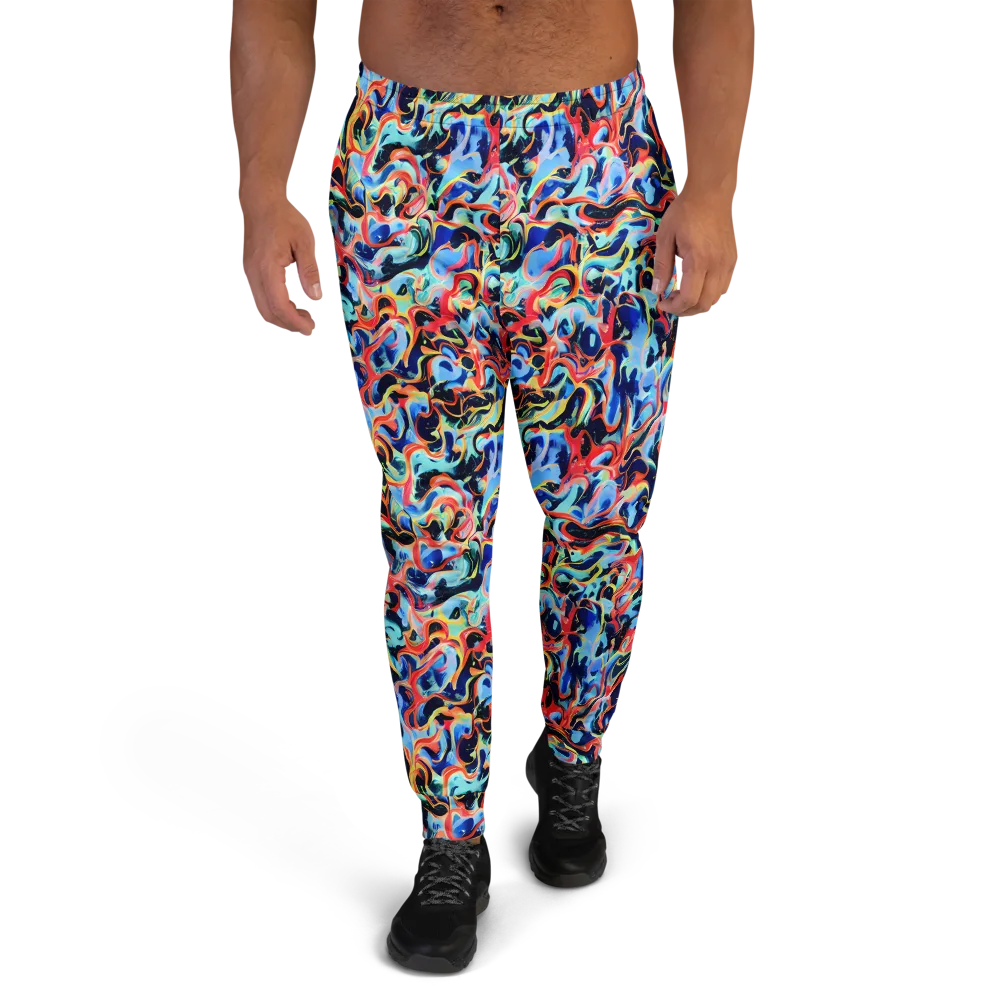 Bluefire Swirl on Men's Joggers — Front