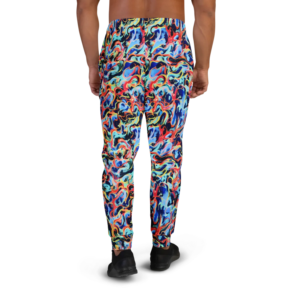 Bluefire Swirl on Men's Joggers — Back