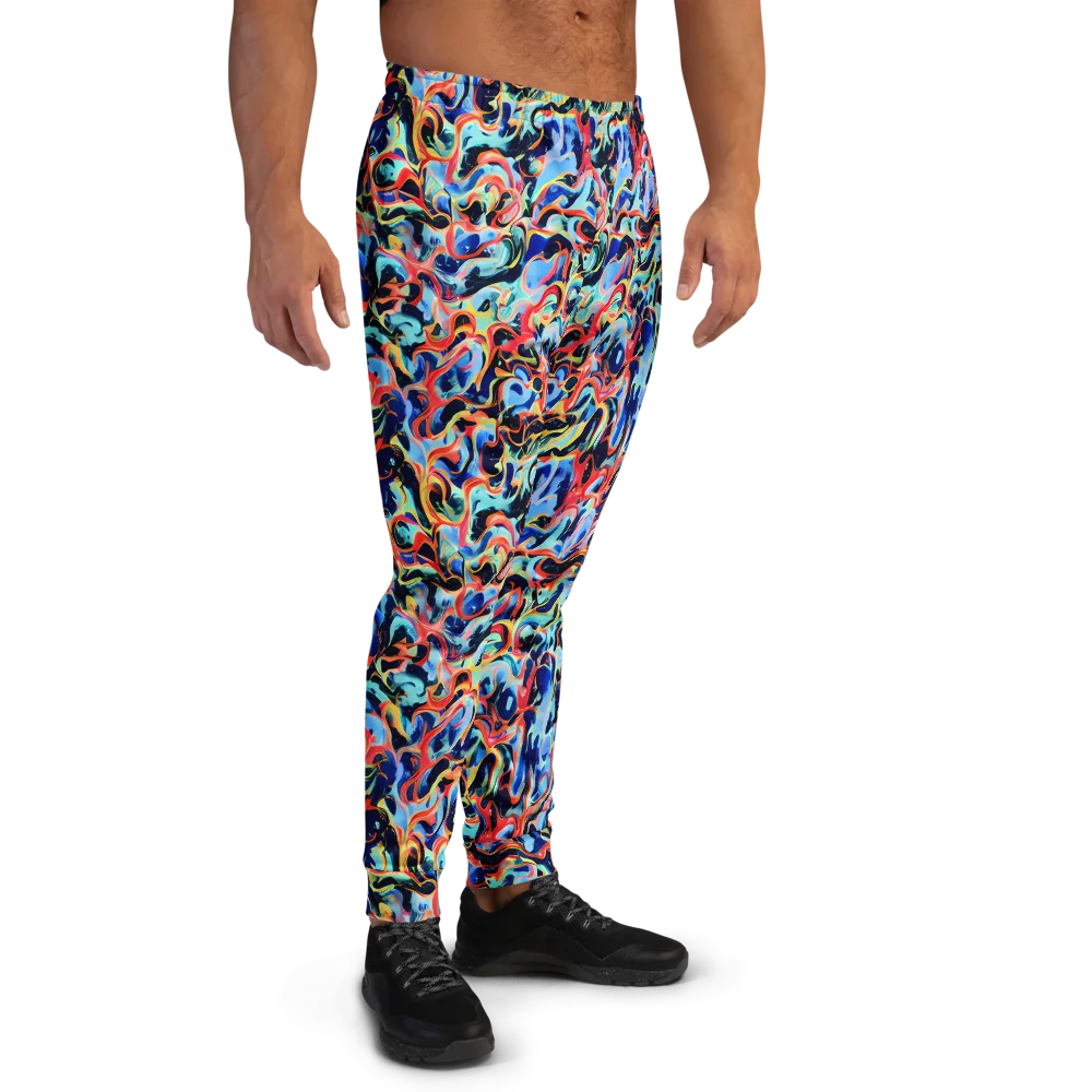 Bluefire Swirl on Men's Joggers — Right