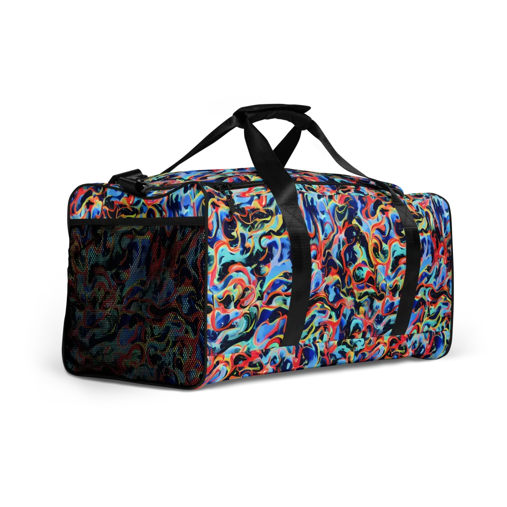 Bluefire Swirl on Duffle Bag — Right Front