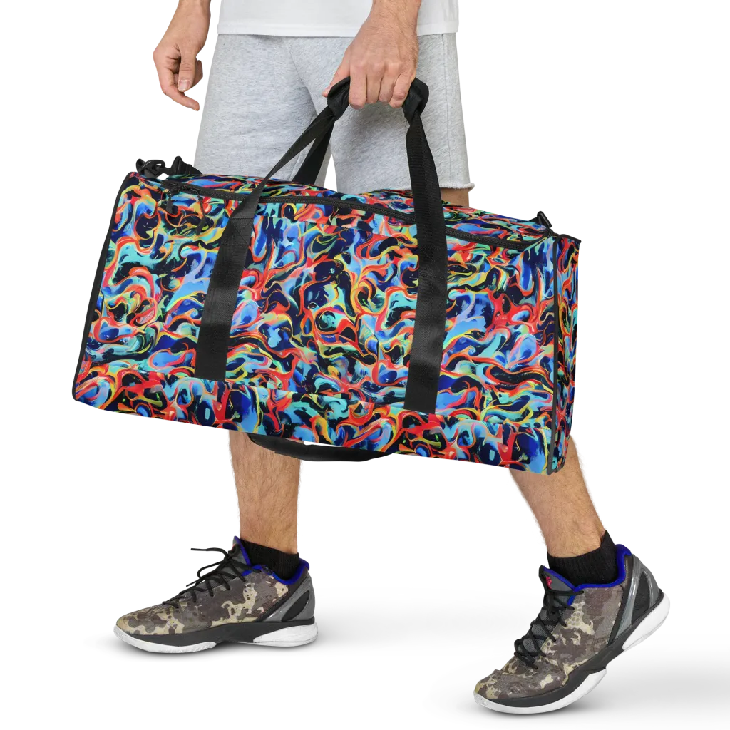 Bluefire Swirl on Duffle Bag — Front